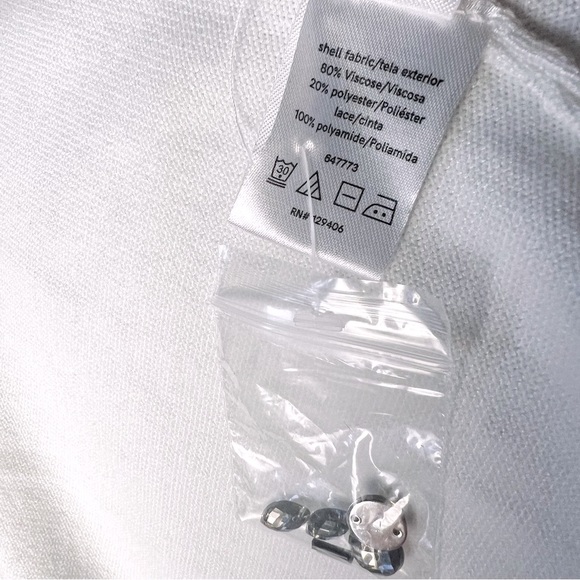 White Sweater Dress Black Lace Rhinestone Details Venus Size M - Picture 11 of 11